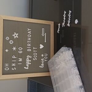 Wooden Letter Board with White Letters